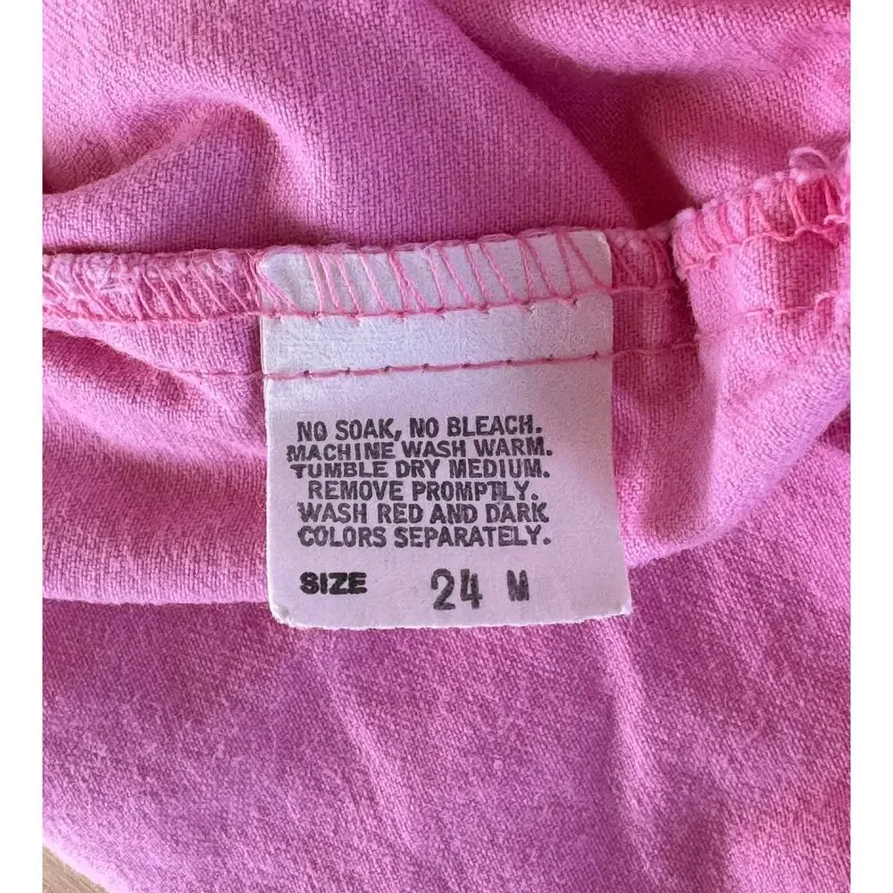 VTG Oshkosh Vestbak Baby Pink Overall Bubble Romper 24M USA Made